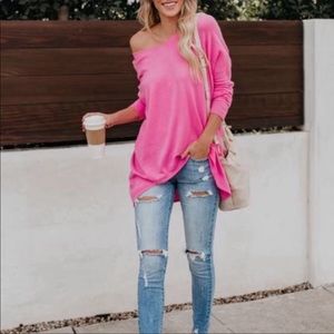 Pink oversized loose sweater
